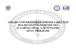 2014&2015 Eğitim Öğretim Yılı II. Yarıyıl (Bahar)
