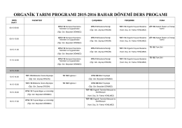 2015-2016 bahar dönemi ders programı