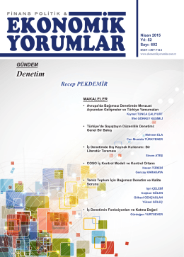 Denetim - Finans Politik & Ekonomik Yorumlar Dergisi