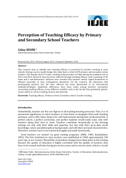 Perception of Teaching Efficacy by Primary and Secondary School