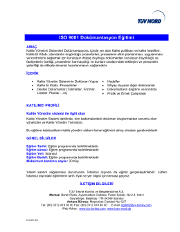 ISO 9001 Dokümantasyon Eğitimi