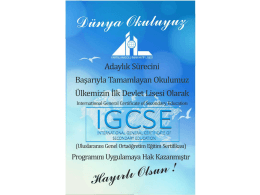 IGCSE Cambridge Uluslararası Ortaöğrenim Sertifikası