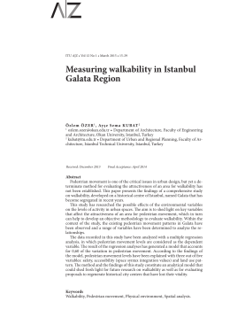 Measuring walkability in Istanbul Galata Region
