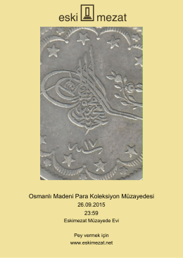 Osmanlı Madeni Para Koleksiyon Müzayedesi