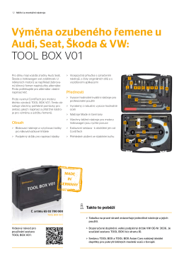 Výměna ozubeného řemene u Audi, Seat, Škoda & VW: TOOL BOX