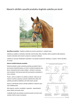 Návod k údržbě a použití produktu Anglická uzdečka pro koně