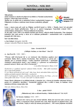 Text novény ZDE - Národní eucharistický kongres 2015