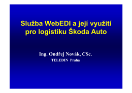 Slušba WebEDI a její vyušití pro logistiku Łkoda Auto