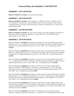 Usnesení Rady obce Rudoltice č. RO/2015/5/25