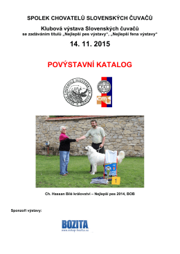 14. 11. 2015 povýstavní katalog - Spolek chovatelů slovenských