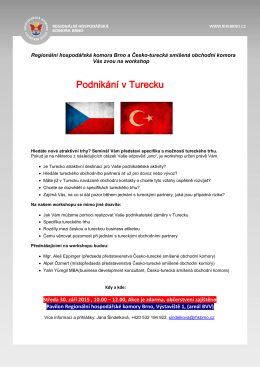 český dopis - Česko-turecká smíšená obchodní komora