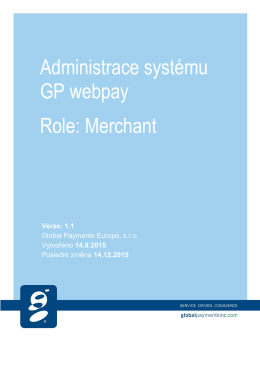 Administrace systému GP webpay