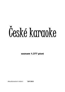 Seznam českých karaoke písní