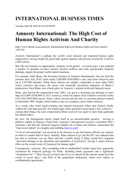 Amnesty International-The High Cost of Human Rights Activism And