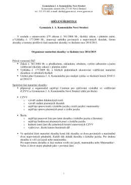 vyhlášení maturitních předmětů pro ško_rok 2014_2015