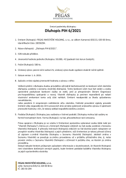Emisní podmínky dluhopisu PIH 6/2021 v PDF
