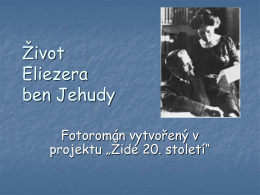 Život Eliezera Ben Jehudy