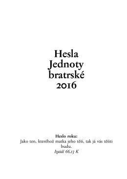 Hesla Jednoty bratrské 2016
