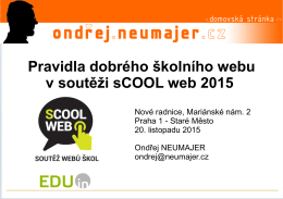 Pravidla dobrého školního webu v soutěži sCOOL web 2015