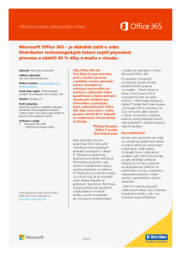Případová studie zákaznického řešení Microsoft Office 365