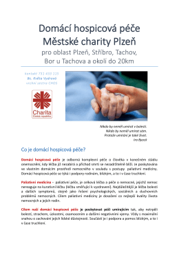 Domácí hospicová péče Městské charity Plzeň