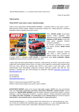 Tisková zpráva Tituly AUTO7 i auto motor a sport: rekordní prodeje