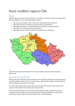 Nové rozdělení regionů ČBA