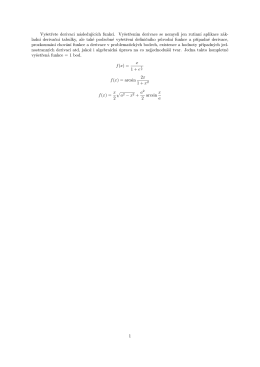 Vyšetřete derivaci následujících funkcí