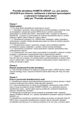 Pravidla akreditace ve formátu PDF