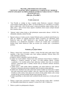 (dále jen „Pravidla“) - Městská správa sociálních služeb Boskovice