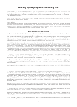 Podmínky nájmu bytů společnosti RPG Byty, s.r.o. v PDF