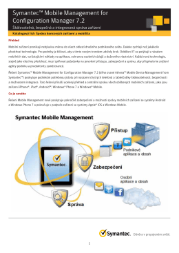 Symantec™ Mobile Management for Configuration Manager 7.2