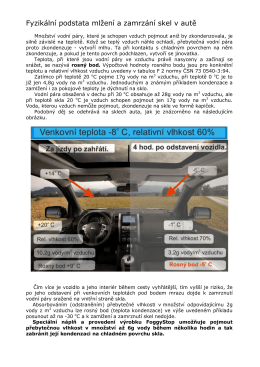 Fyzikální podstata mlžení a zamrzání skel v autě