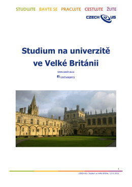 Studium na univerzitě ve Velké Británii
