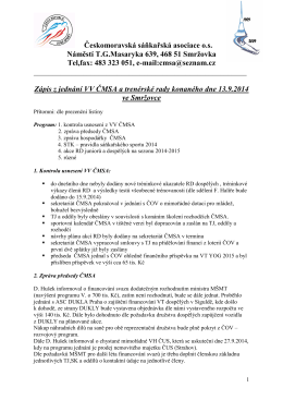Zápis z jednání VV ČMSA 13.9.2014