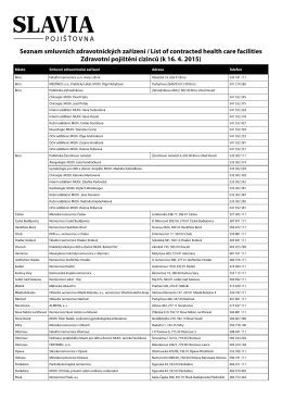Seznam smluvních zdravotnických zařízení / List