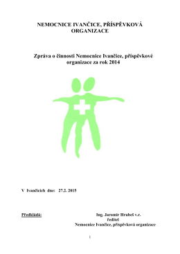 Zpráva o činnosti příspěvkové organizace za rok 2014