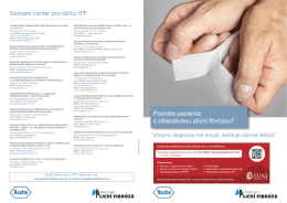 Seznam center pro léčbu IPF Poznáte pacienta s idiopatickou plicní