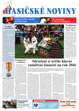 Hasičské noviny č. 21, 6. listopadu 2015