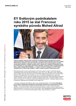 EY Sveˇtovým podnikatelem roku 2015 se stal Francouz syrského