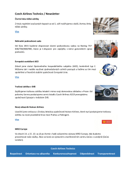 B2B newsletter 09/2015 - Czech Airlines Technics