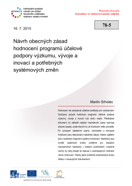 8. Systém hodnocení - Výzkum a vývoj v České republice