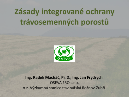 Integrovaná ochrana trav - OSEVA vývoj a výzkum s.r.o.