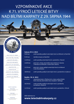 vzpomínkové akce k 71. výročí letecké bitvy nad bílými karpaty z 29