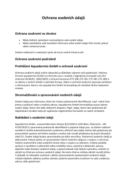 Ochrana osobních údajů (PDF, v češtině)