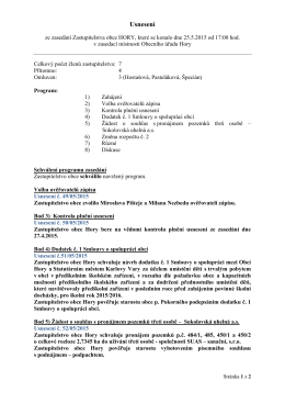 Usnesení zastupitelstva ze dne 25.5.2015
