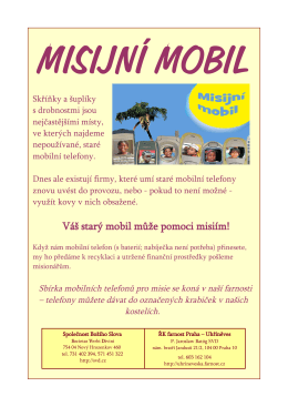 Váš starý mobil může pomoci misiím! - Uhříněves