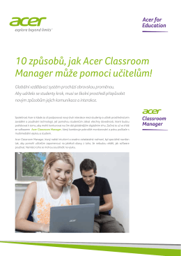 10 způsobů, jak Acer Classroom Manager může pomoci učitelům!