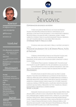 Resumé - Petr Sevcovic