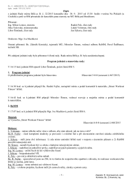 Zápis z jednání RM dne 30.9.2015